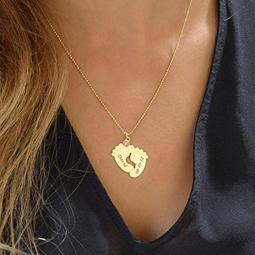 Personalized Baby Feet Necklace - Sterling Silver ... - Image 4