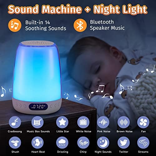 One Fire Sound Machine Baby Night Light for Kids, ... - Image 3