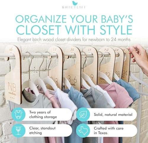 Baby Clothes Dividers for Closet – Wood Size Divid... - Image 3